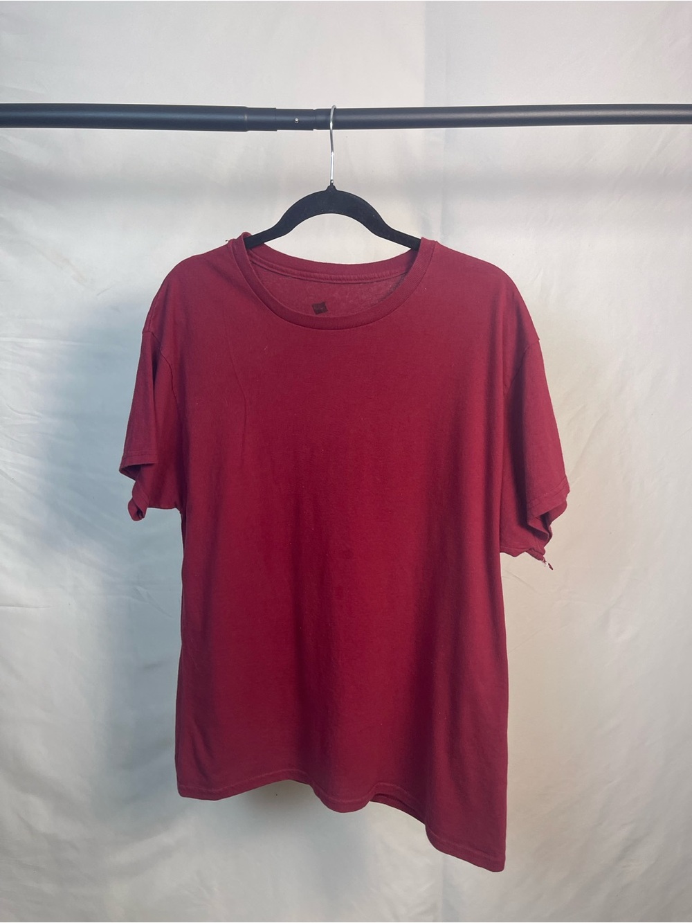 Hanes Men's Deep Red Short Sleeve Crew Tee